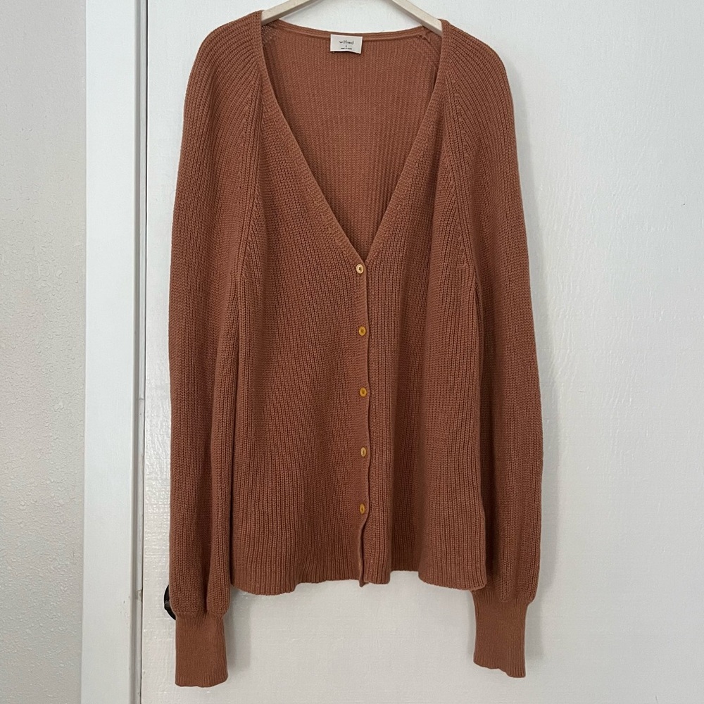 Aritzia Wilfred Terracotta Button Down Knit Cardigan Small